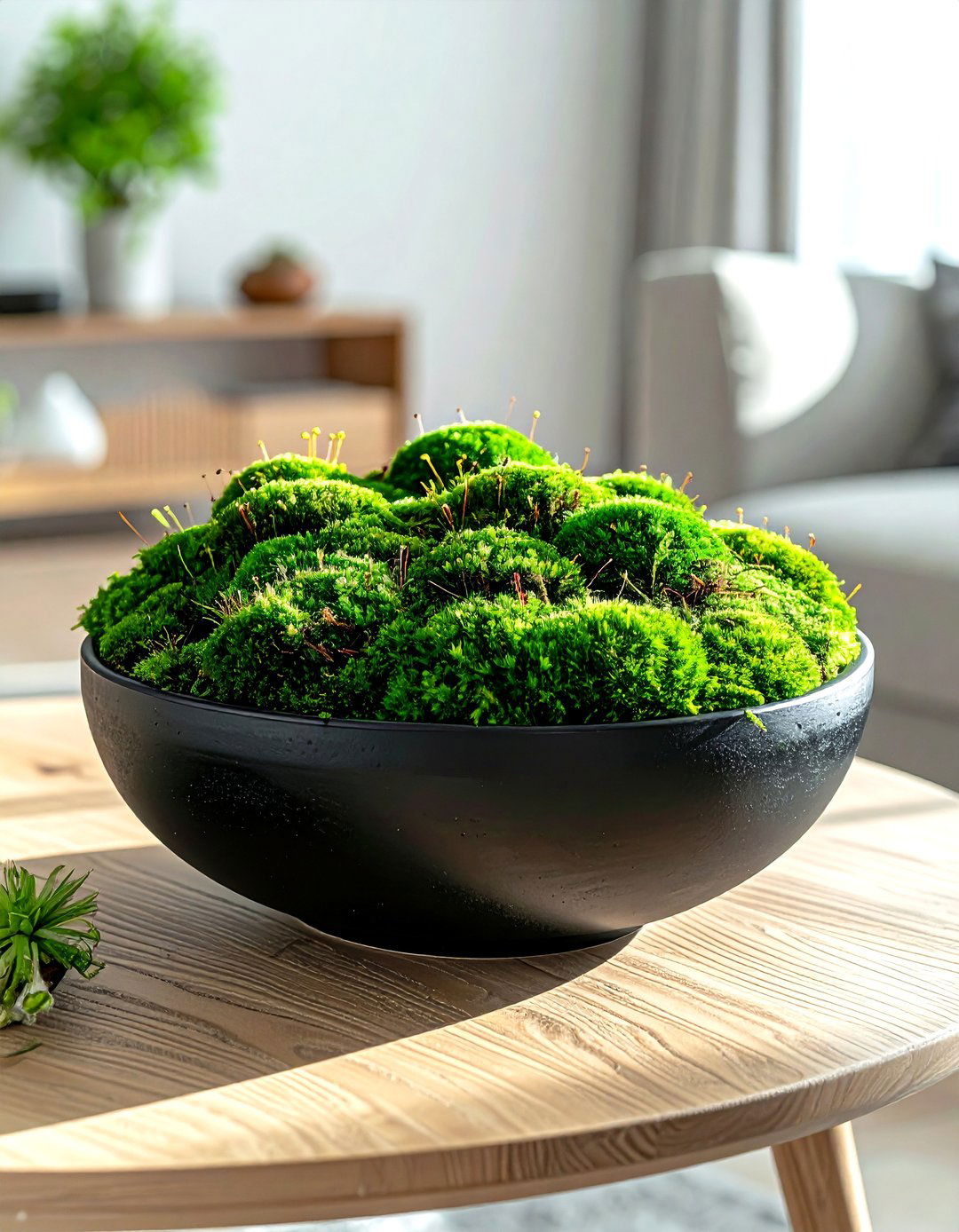 Coffee Table Moss Bowl - 30 round coffee table decor ideas