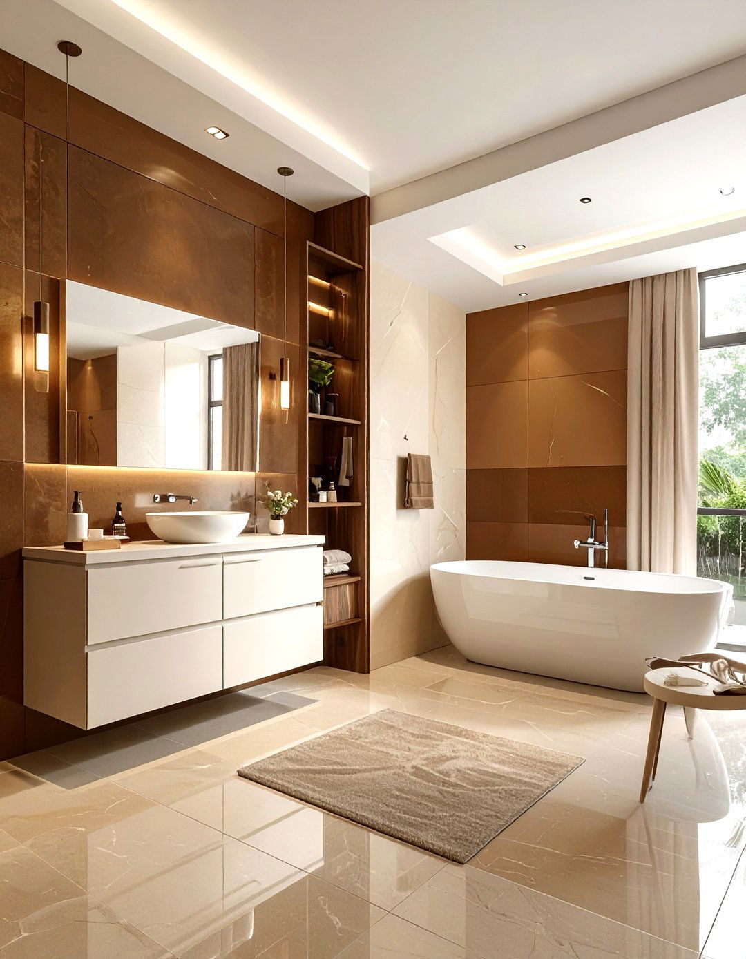Coffee Tone Bathroom - 30 warm brown bathroom ideas