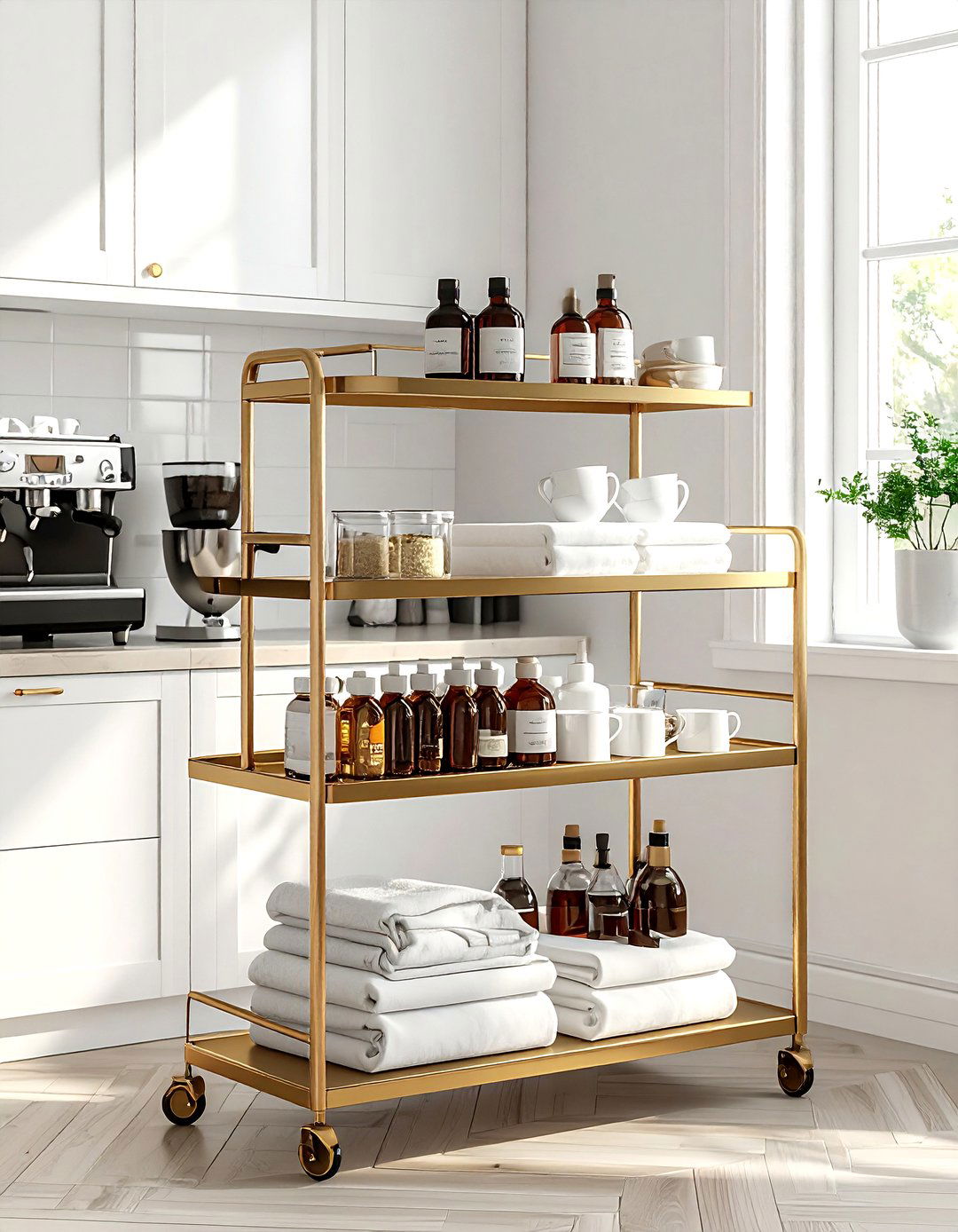 Coffee bar cart kitchen - 30 coffee station kitchen ideas