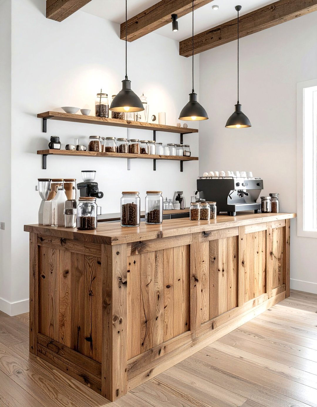 Coffee bar station - 30 rustic farmhouse kitchen ideas