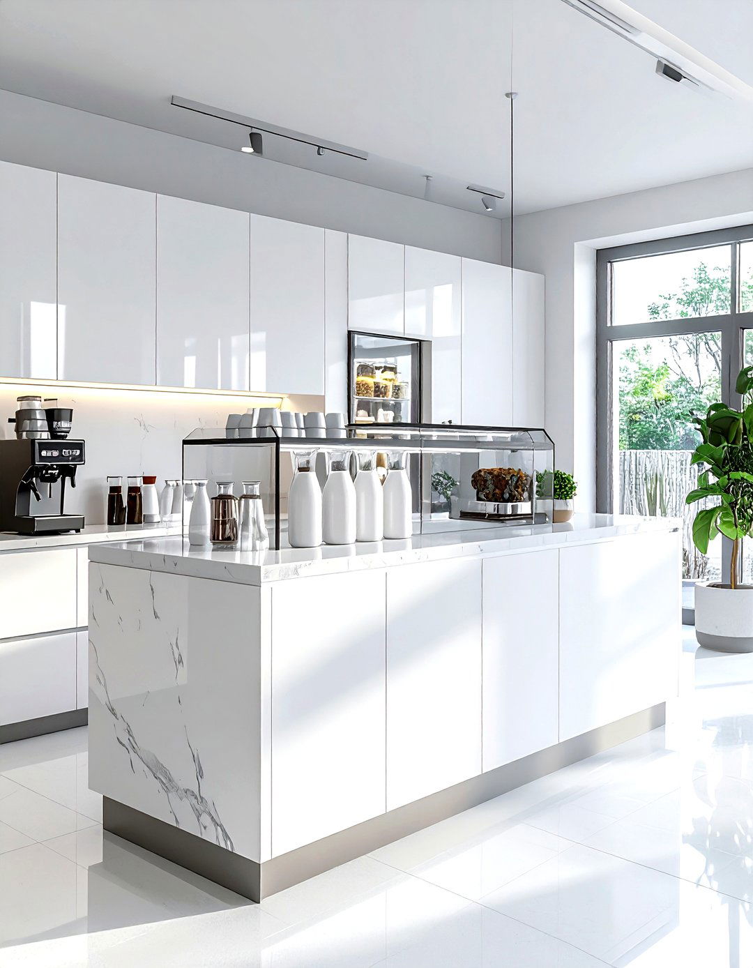 Coffee bar with beverage fridge - 30 kitchen coffee bar ideas