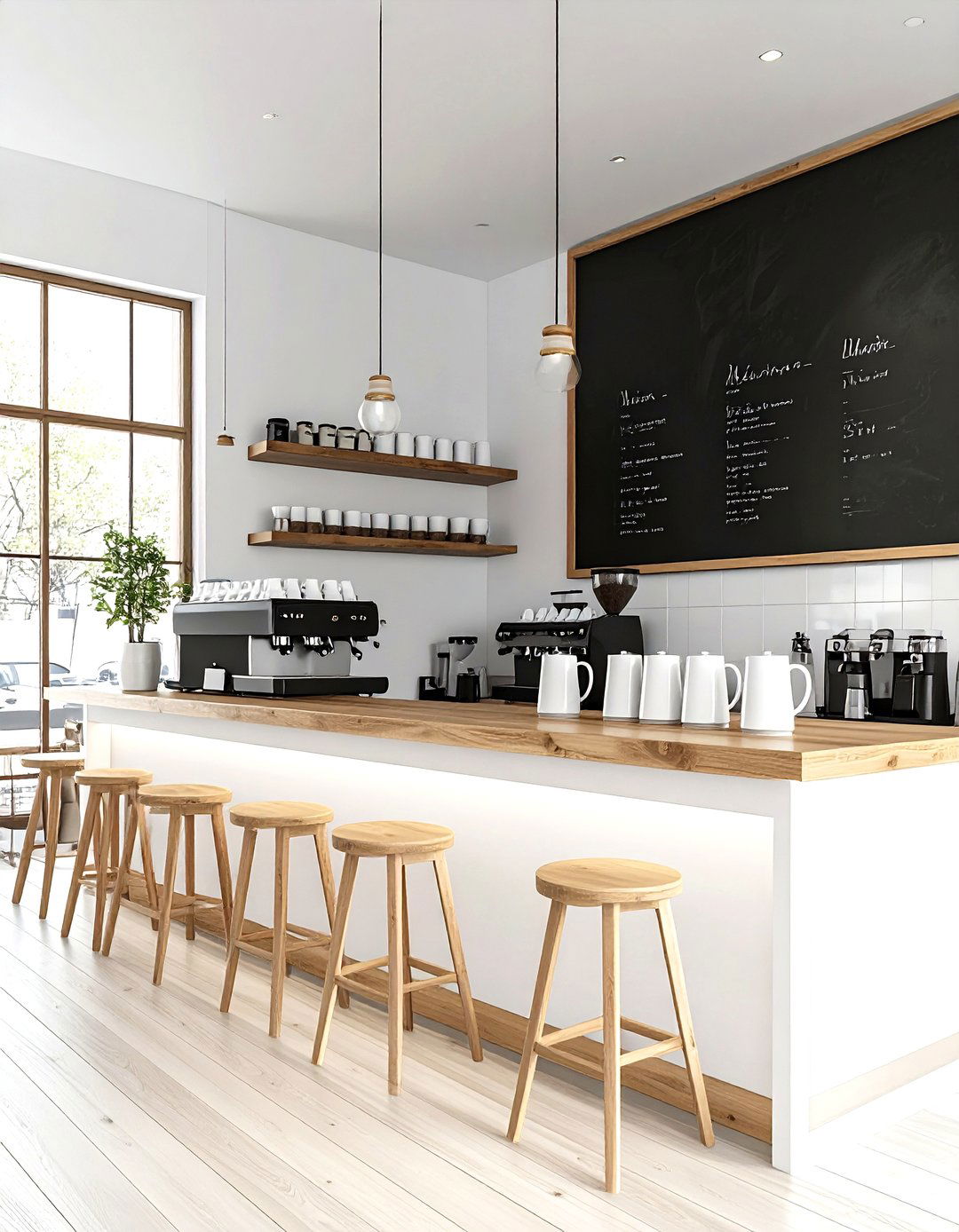 Coffee bar with chalkboard wall - 30 kitchen coffee bar ideas