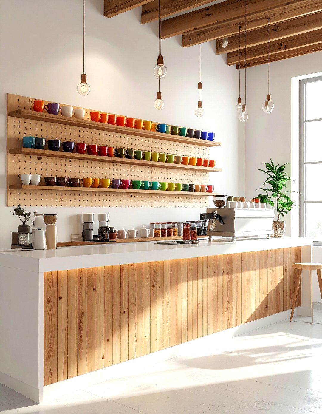 Coffee bar with mug rack - 30 kitchen coffee bar ideas