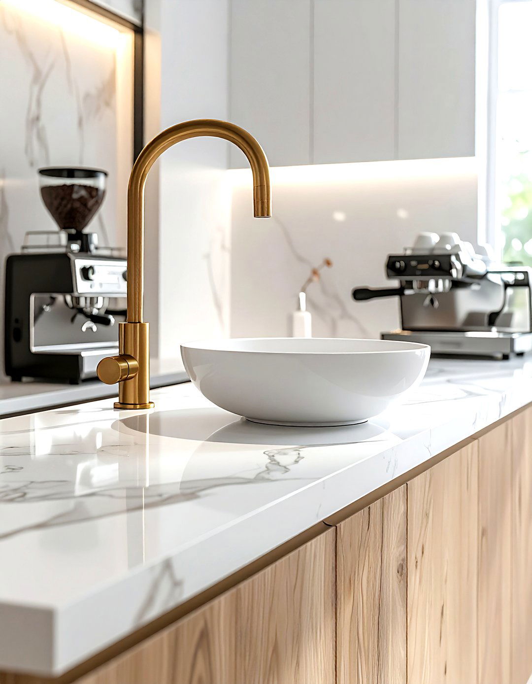 Coffee bar with small sink - 30 coffee bar kitchen ideas
