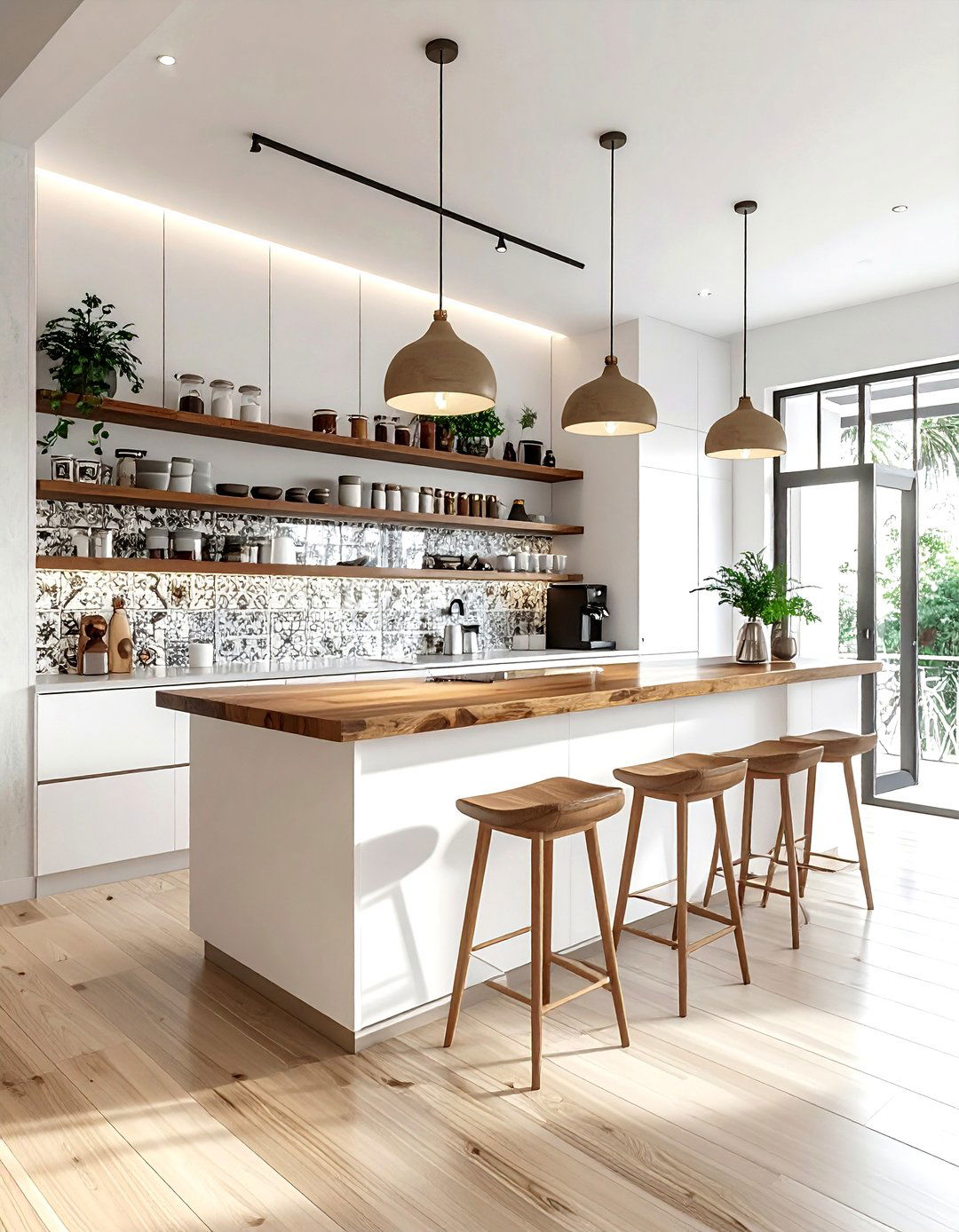 Coffee bar with tile backsplash - 30 kitchen coffee bar ideas