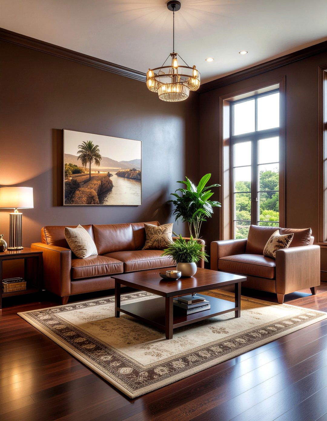 Coffee brown living room - 30 warm toned living room ideas