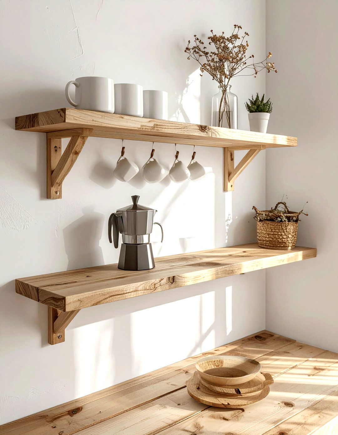 Coffee station shelf - 30 kitchen storage tips