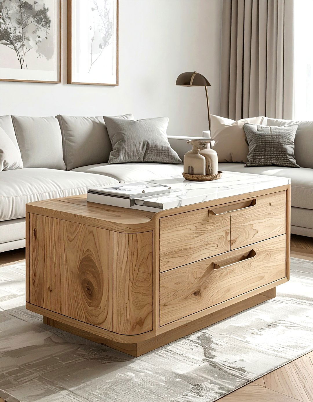 Coffee table with drawers - 30 living room clever storage ideas