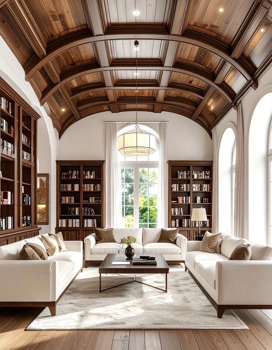 Coffered Barrel Vault Ceiling - 30 living room barrel ceiling ideas