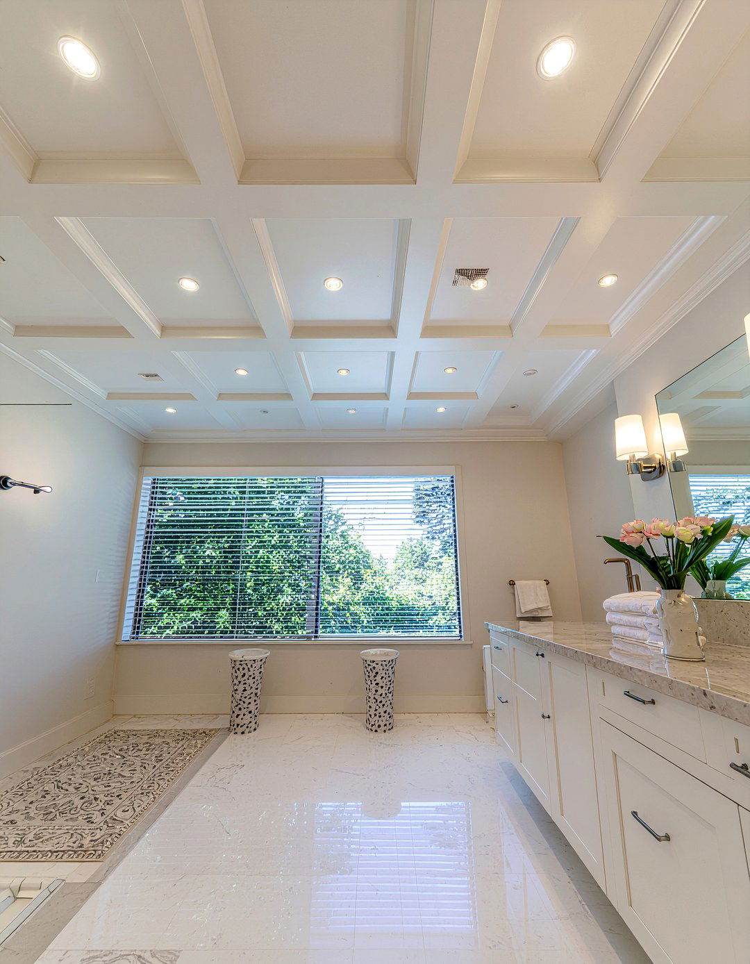Coffered Bathroom Ceiling - 30 bathroom millwork ideas