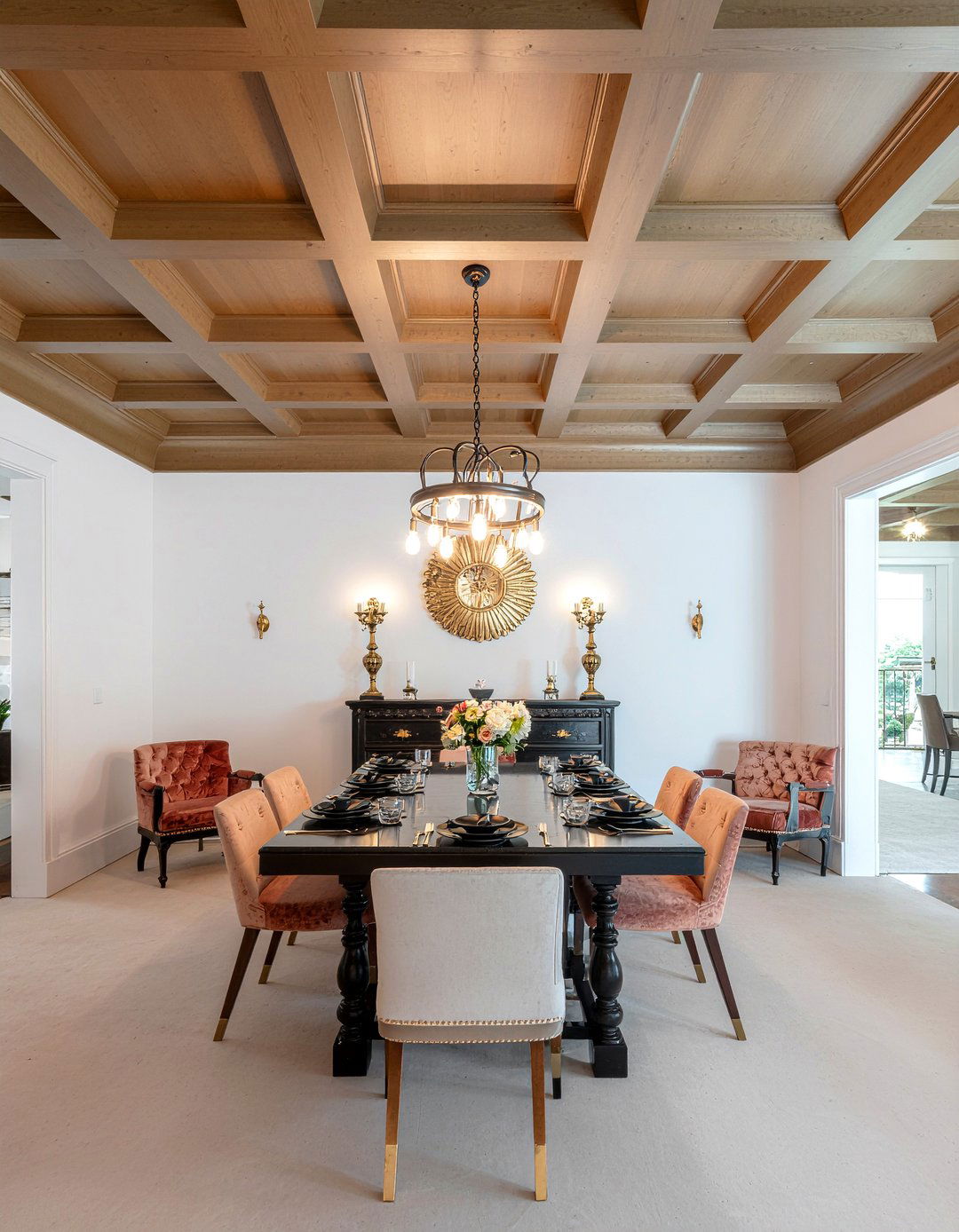 Coffered Ceiling - 30 mansion dining room ideas