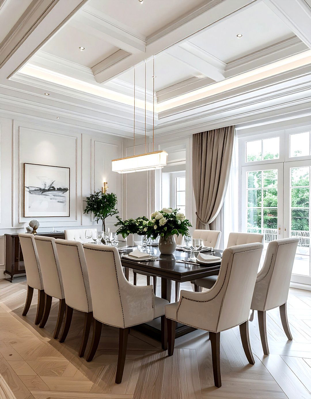 Coffered Ceiling - 30 dining room focal point ideas