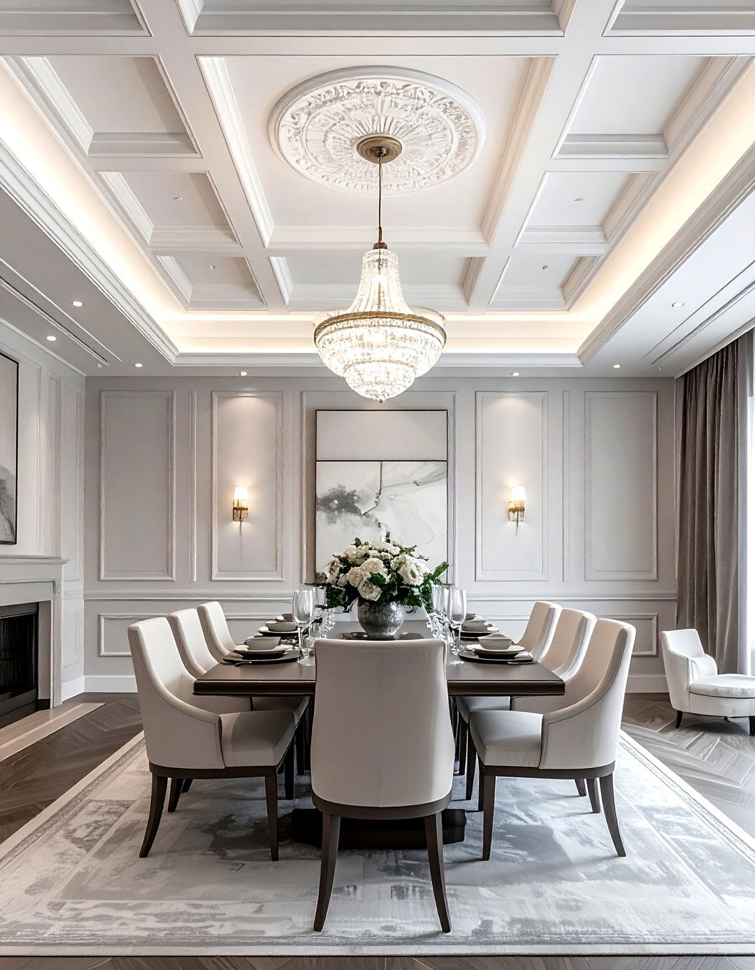 Coffered Ceiling Living Room - 30 rich decor ideas