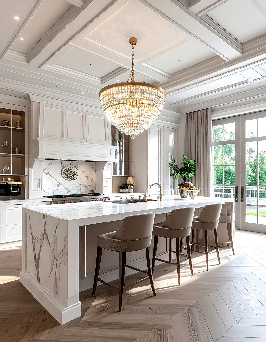 Coffered Ceiling With Chandelier - 30 kitchen coffered ceiling ideas