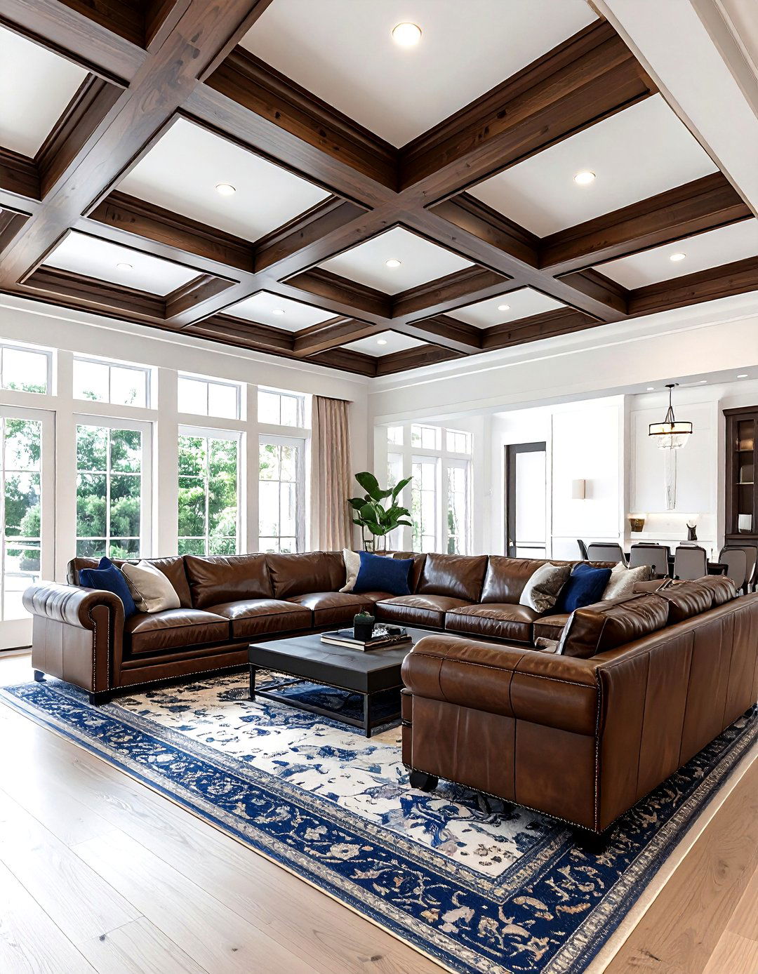 Coffered ceiling - 30 living room molding ideas