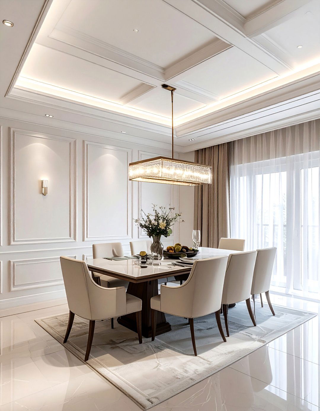 Coffered ceiling dining room - 30 palatial dining room ideas