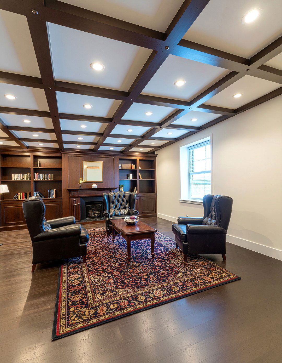 Coffered ceiling living room - 30 living room suspended ceiling ideas