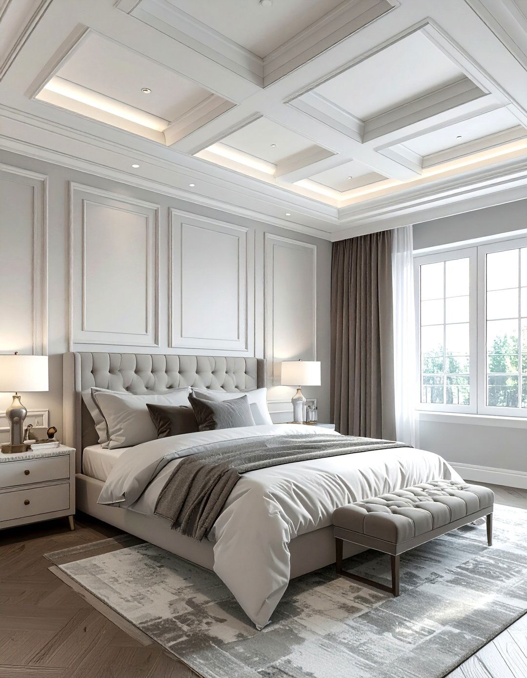 Coffered ceiling - 30 bedroom ceiling design ideas