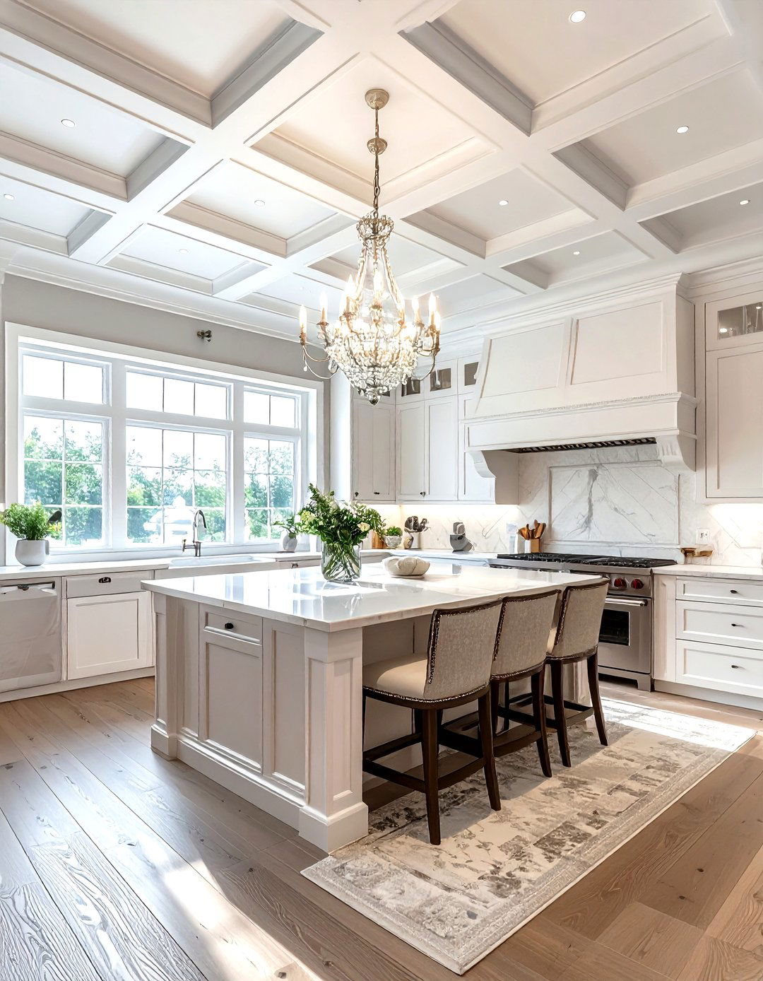 Coffered kitchen ceiling beams - 30 kitchen beamed ceiling ideas
