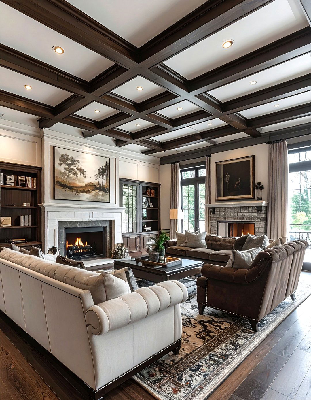 Coffered tin ceiling - 30 living room tin ceiling ideas