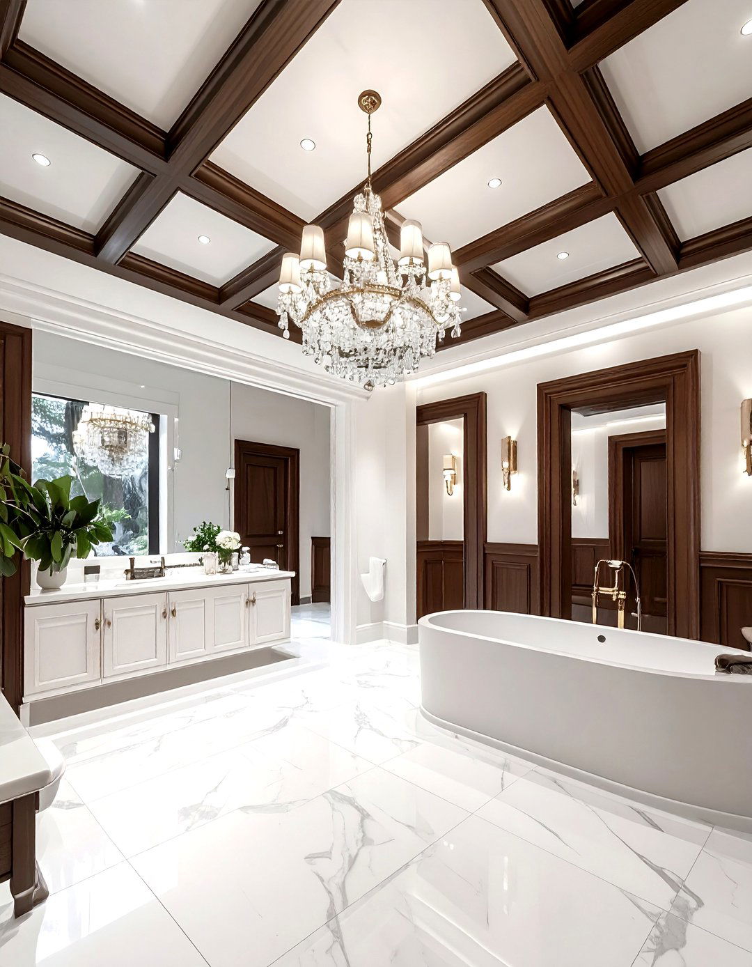 Coffered wood bathroom ceiling - 30 wood ceiling bathroom ideas