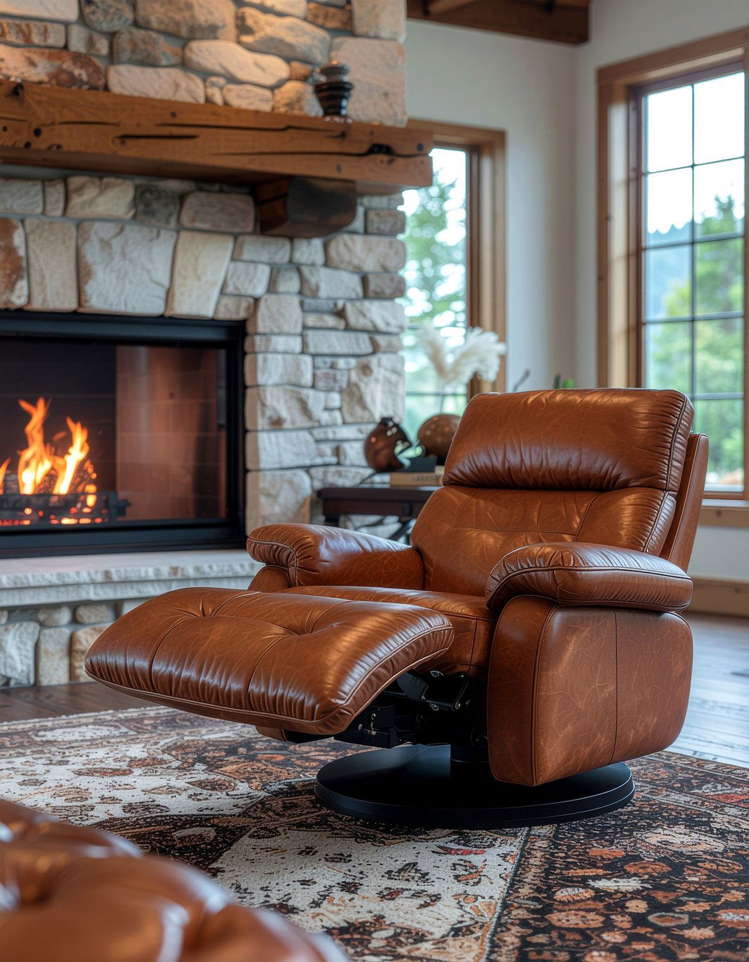 Cognac Leather Swivel Recliner - 30 living room swivel recliner ideas