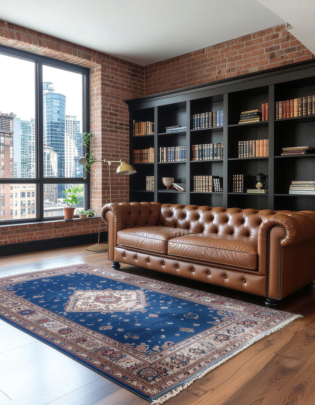 Cognac Leather Tufted Sofa - 30 living room tufted sofa ideas