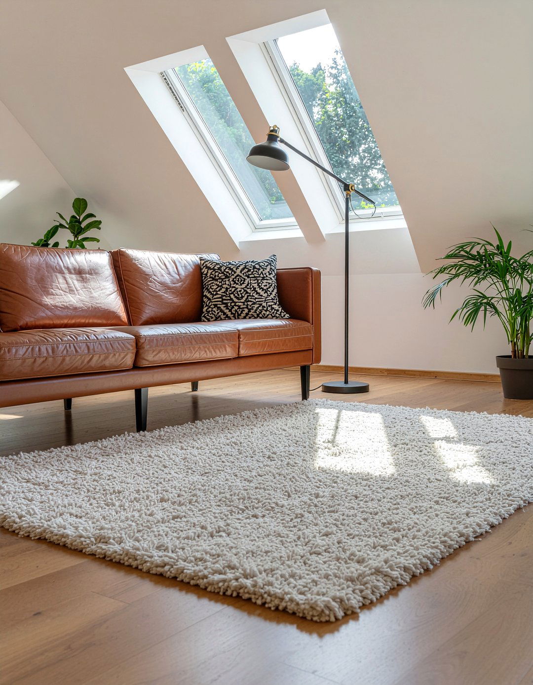 Cognac leather couch - 30 leather living room ideas