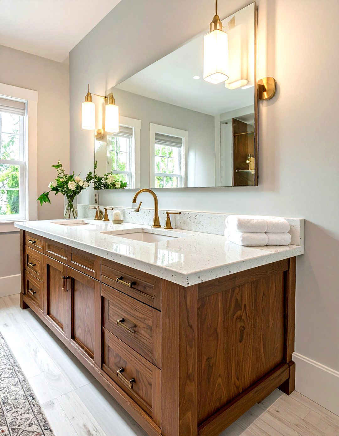 Colonial White Granite - 30 granite countertop bathroom ideas
