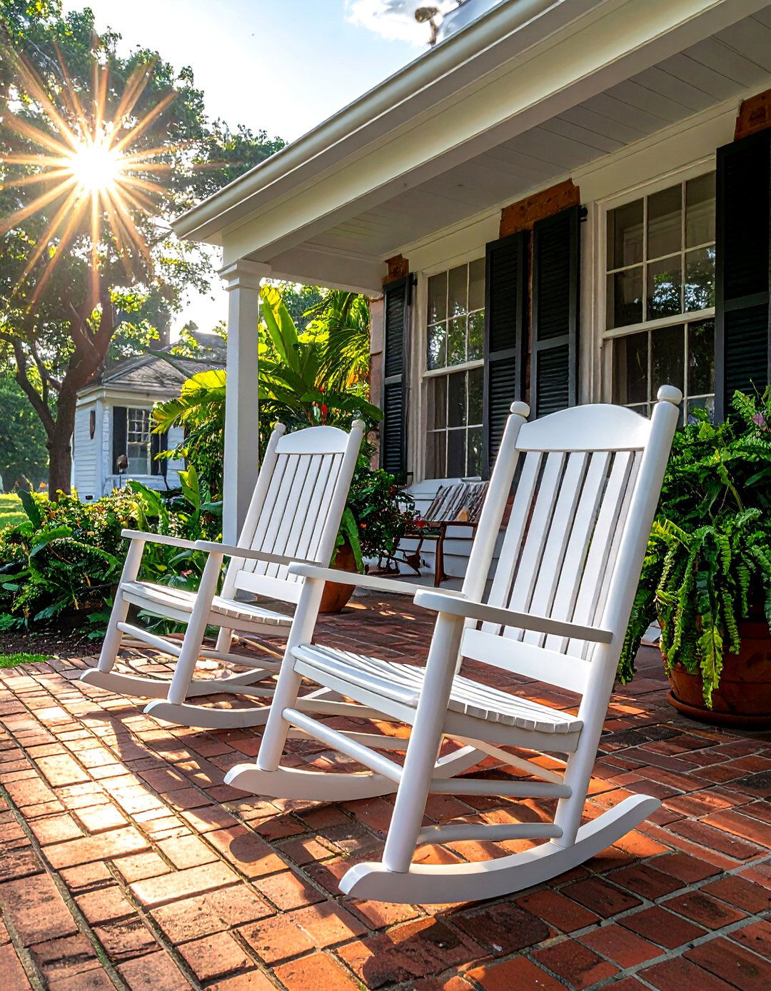 Colonial porch with rockers - 30 colonial home decor ideas