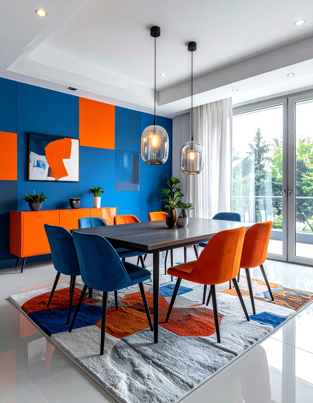 Color block dining room - 30 colorful dining room ideas