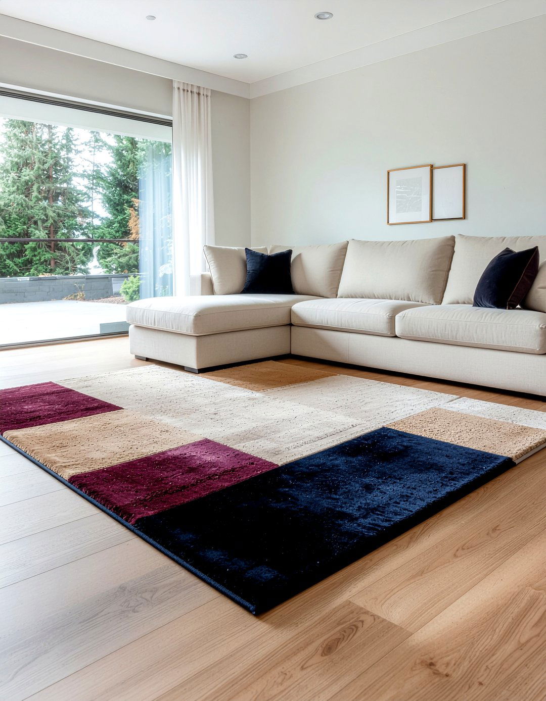 Color block rug - 30 living room color blocking ideas