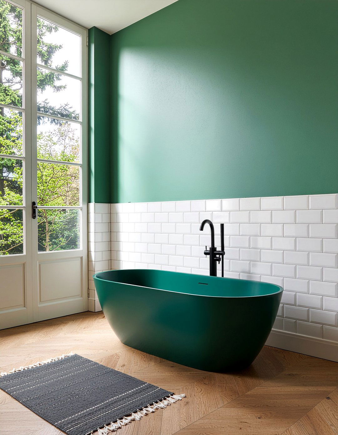 Colored Bathtub - 30 bathroom focal point ideas