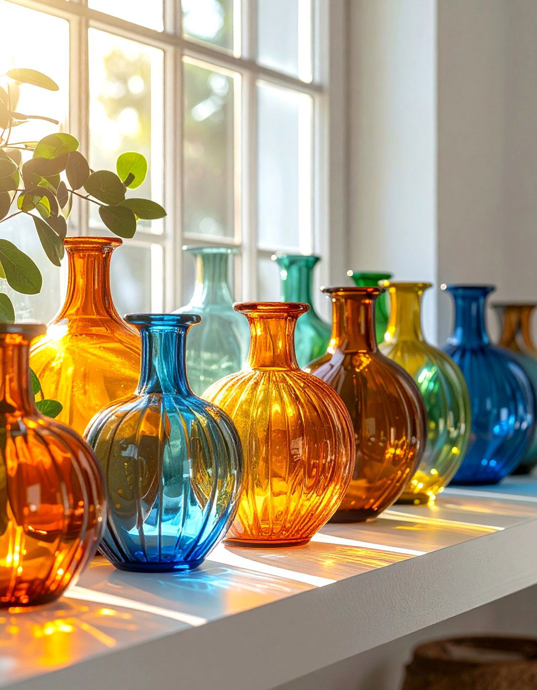 Colored Glass Vases - 30 secondhand decor ideas