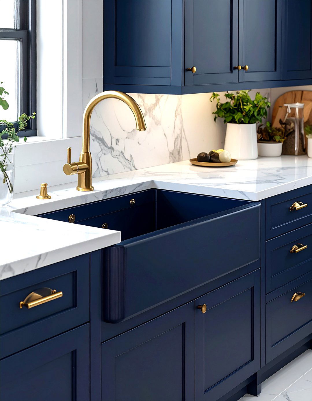 Colored farmhouse sink - 30 maximalist kitchen ideas