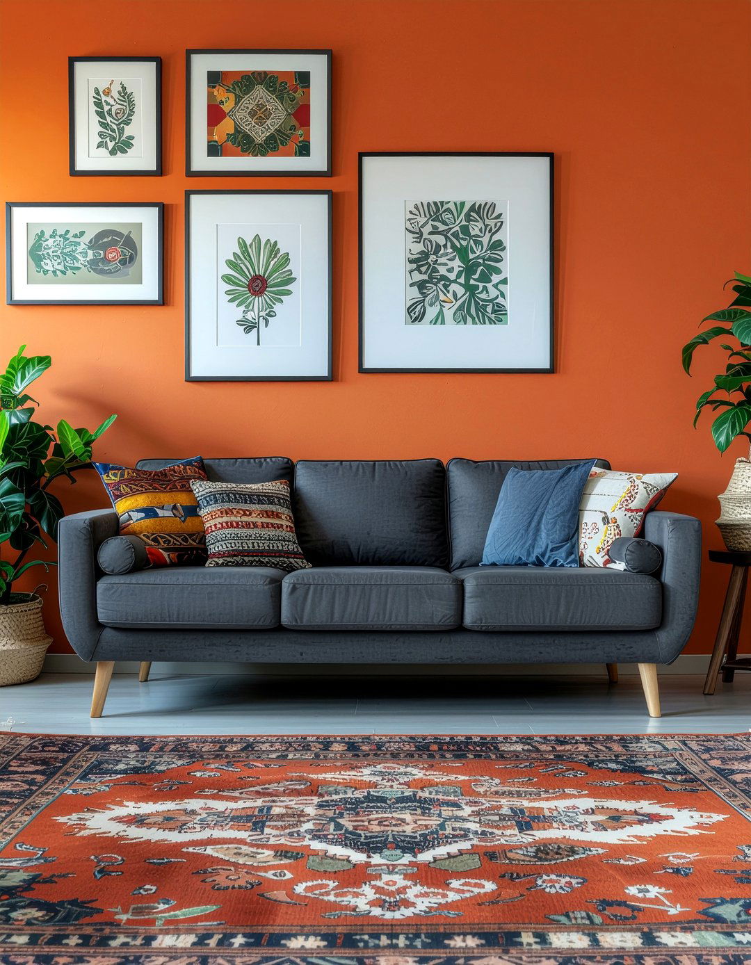 Colorful Accent Wall - 30 Mexican living room ideas