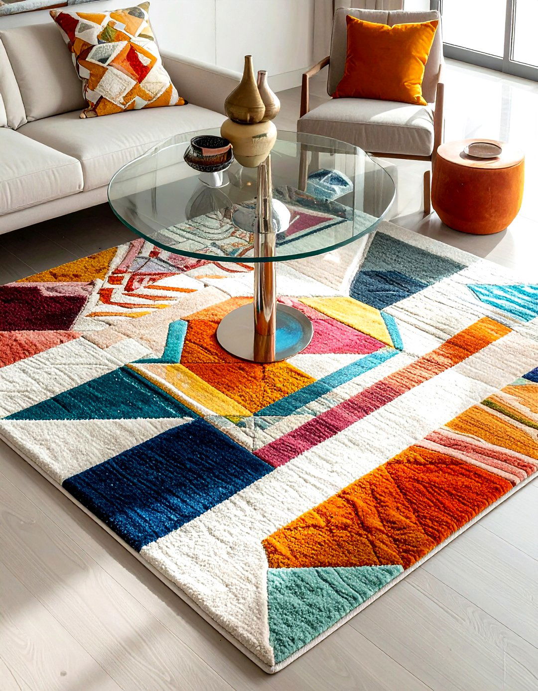 Colorful Area Rug - 30 focal point dining room ideas