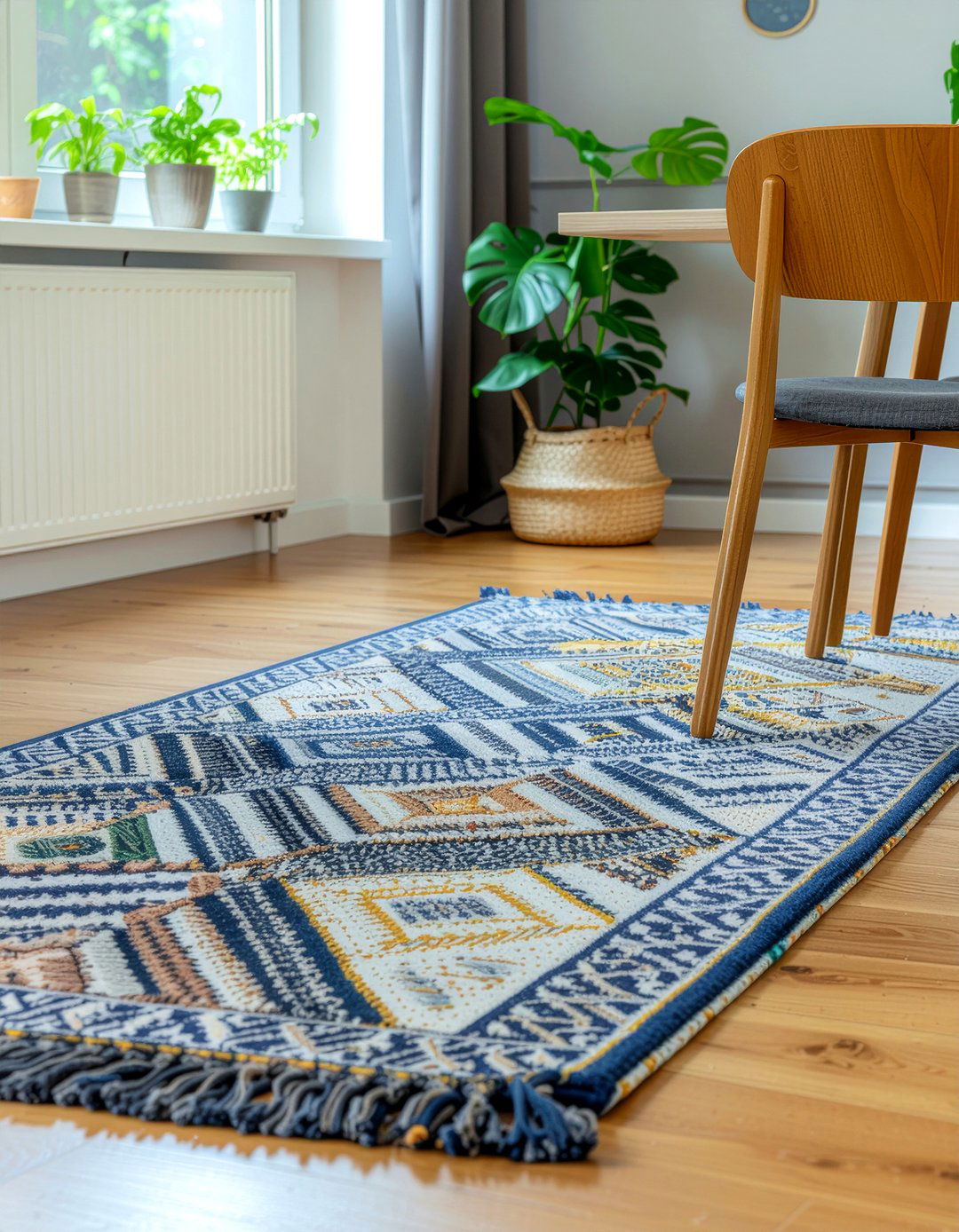 Colorful Area Rug - 30 bold dining room ideas