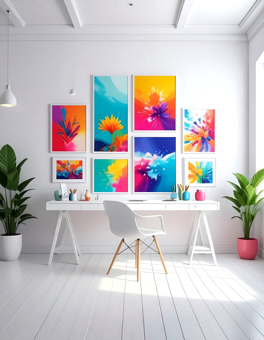 Colorful Art Gallery Wall - 30 frame wall ideas