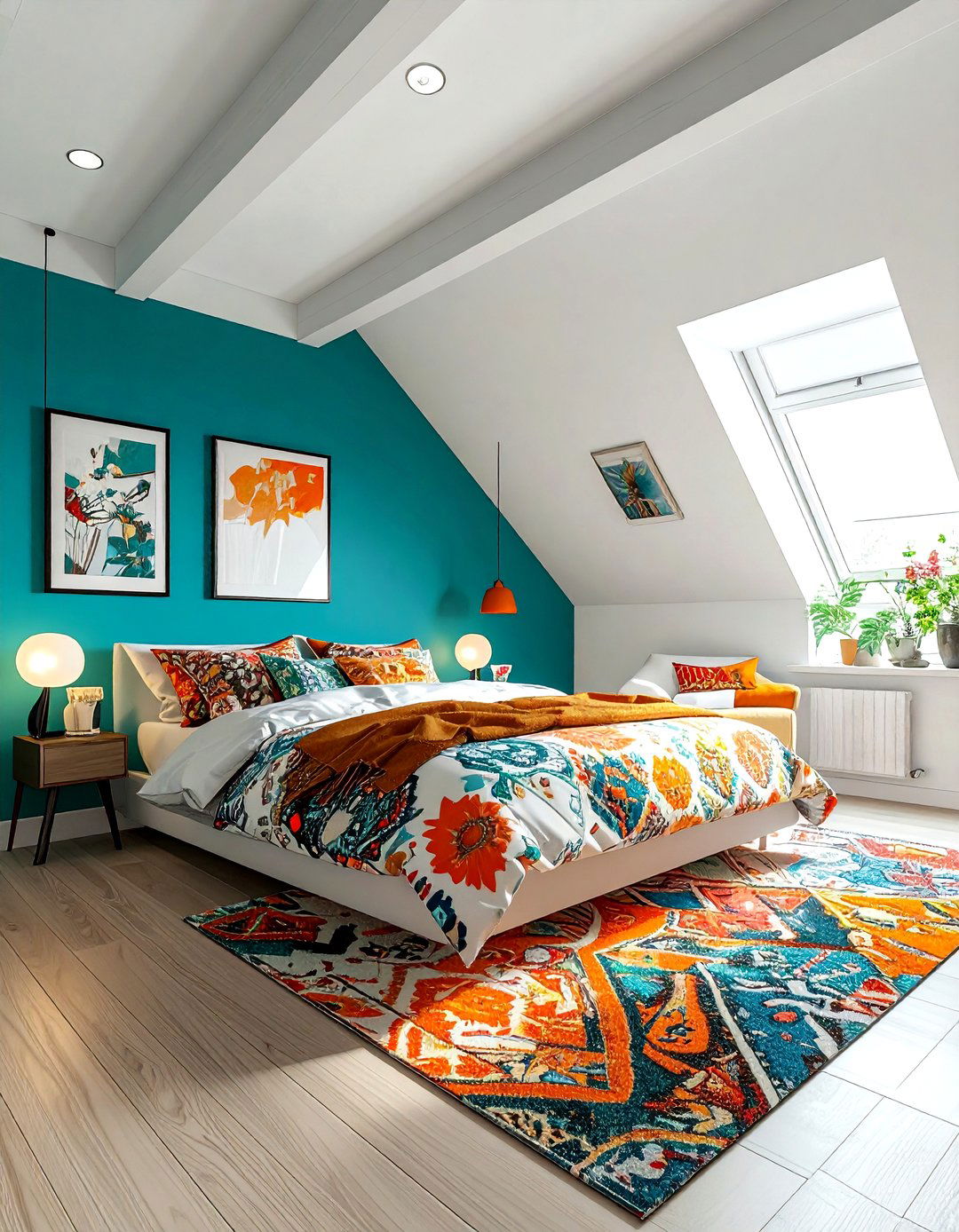Colorful Attic Bedroom - 30 loft bedroom ideas