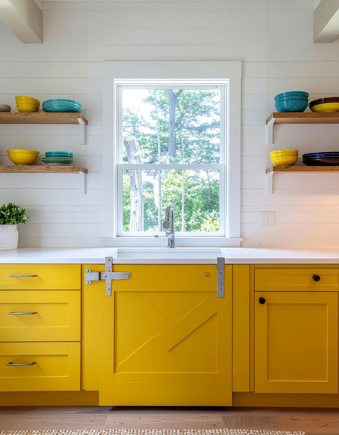 Colorful Barn Door - 30 kitchen barn door ideas