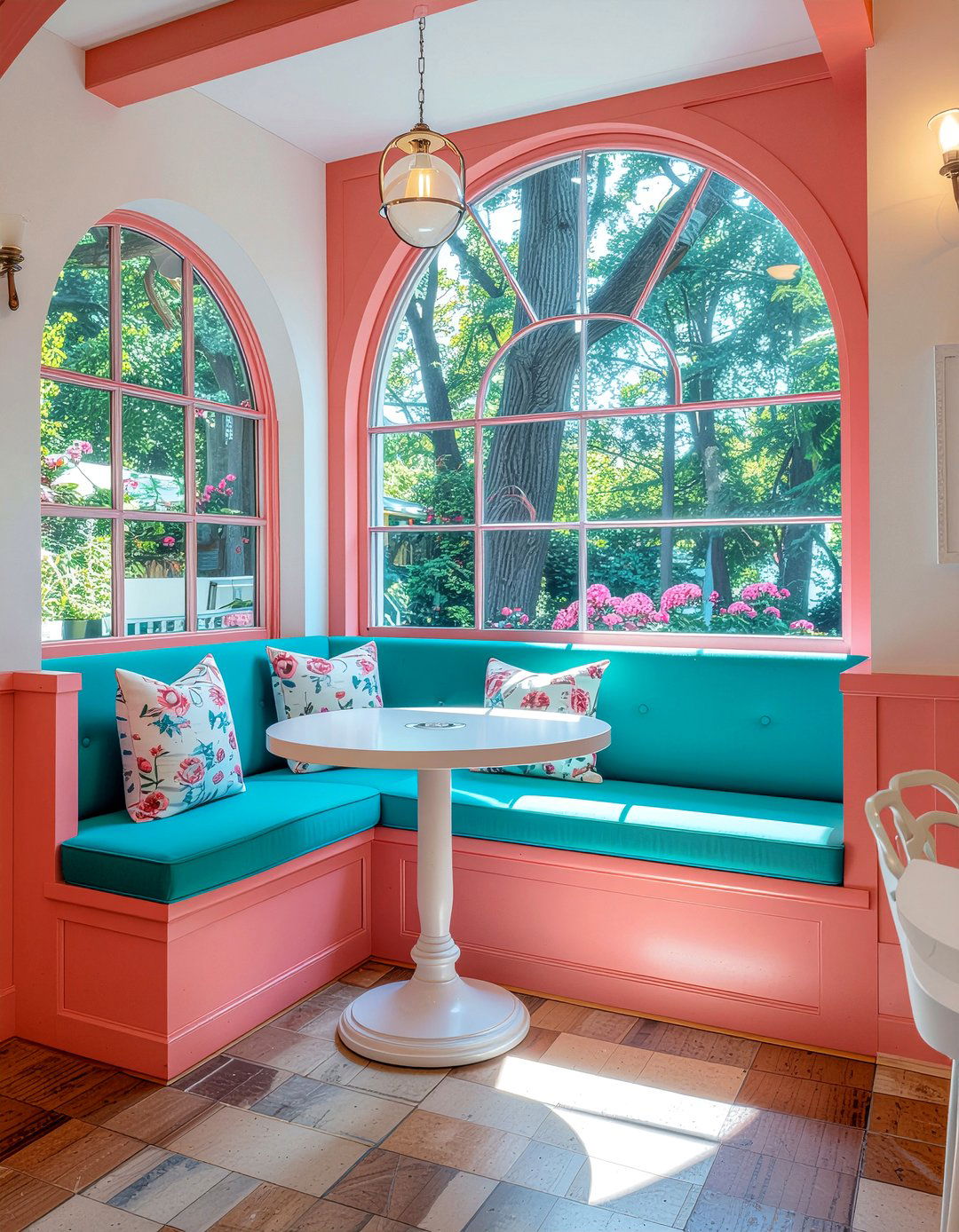 Colorful Breakfast Booth - 30 dining room banquette ideas