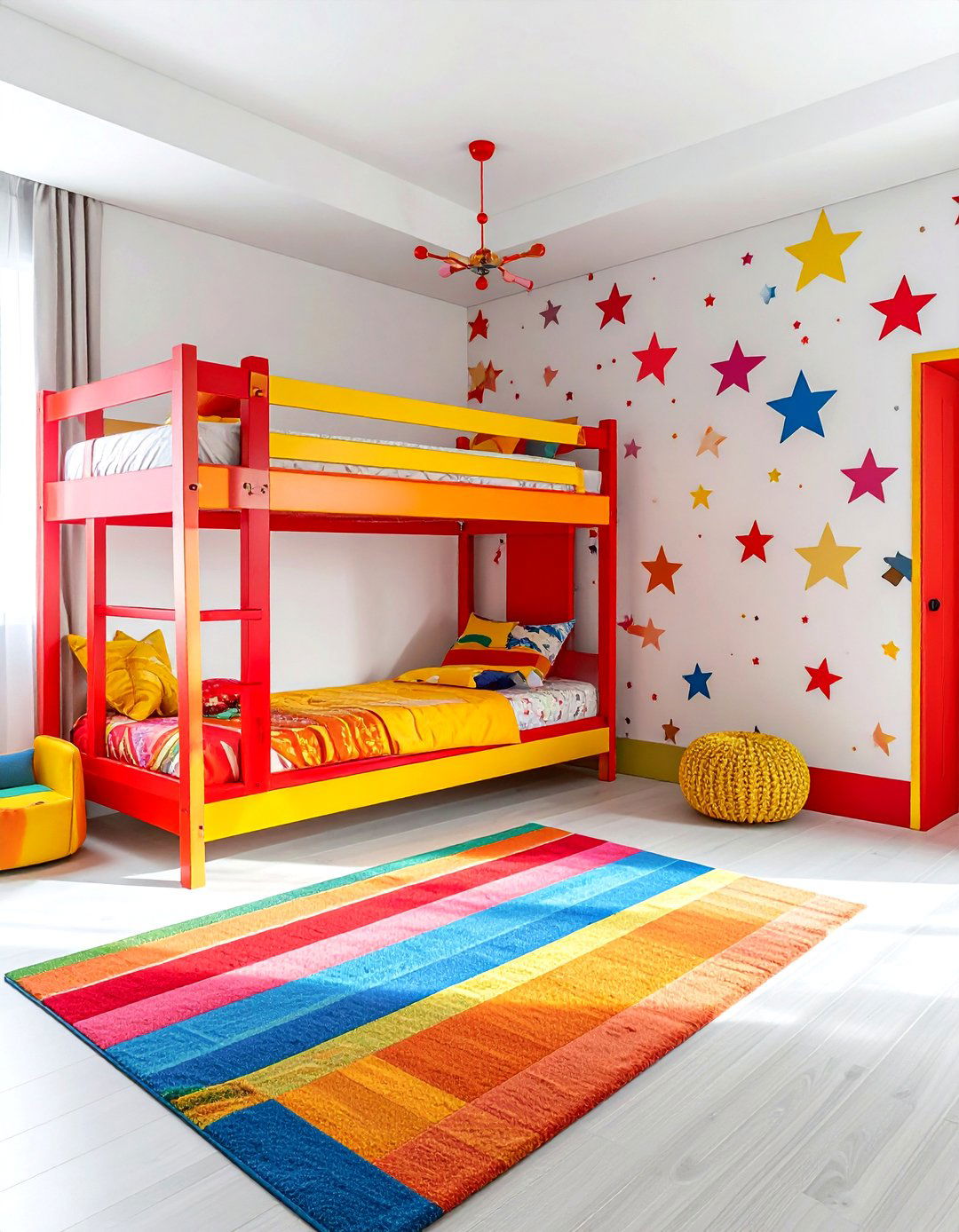 Colorful Bunk Room For Children - 30 quadruple bedroom ideas
