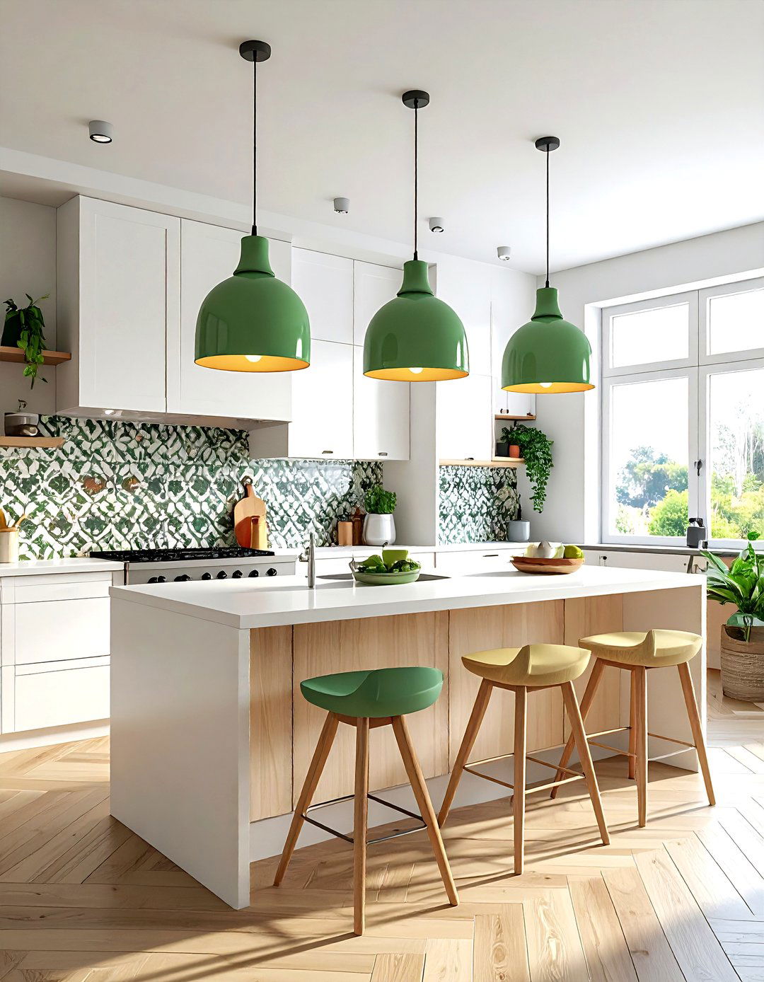 Colorful Ceramic Light - 30 pendant light kitchen island ideas