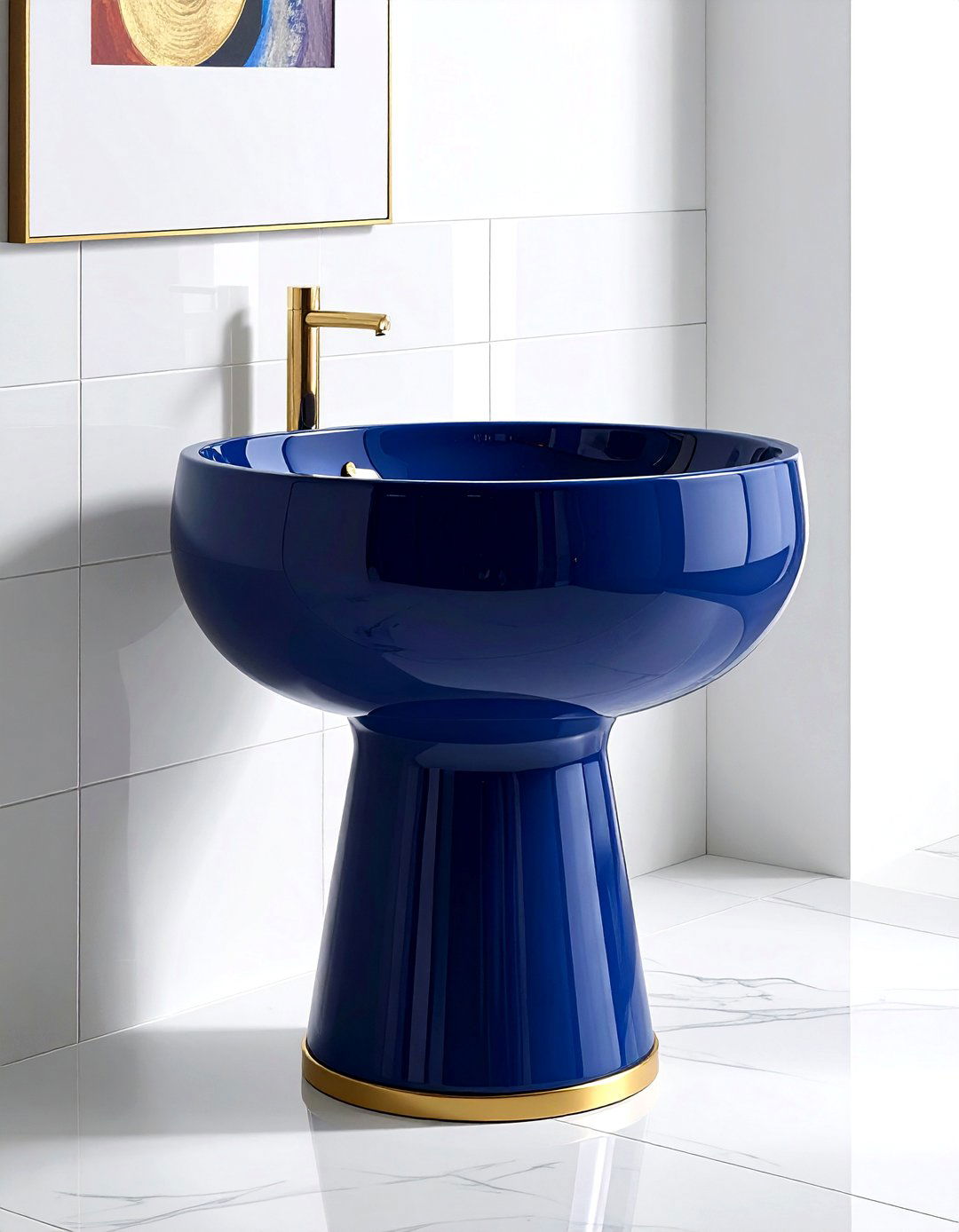 Colorful Ceramic Pedestal Sink - 30 pedestal sink ideas