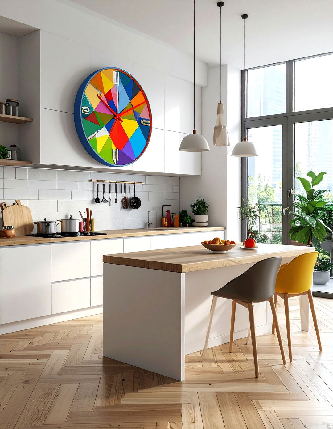 Colorful Decorative Wall Clock - 30 oversized clock ideas