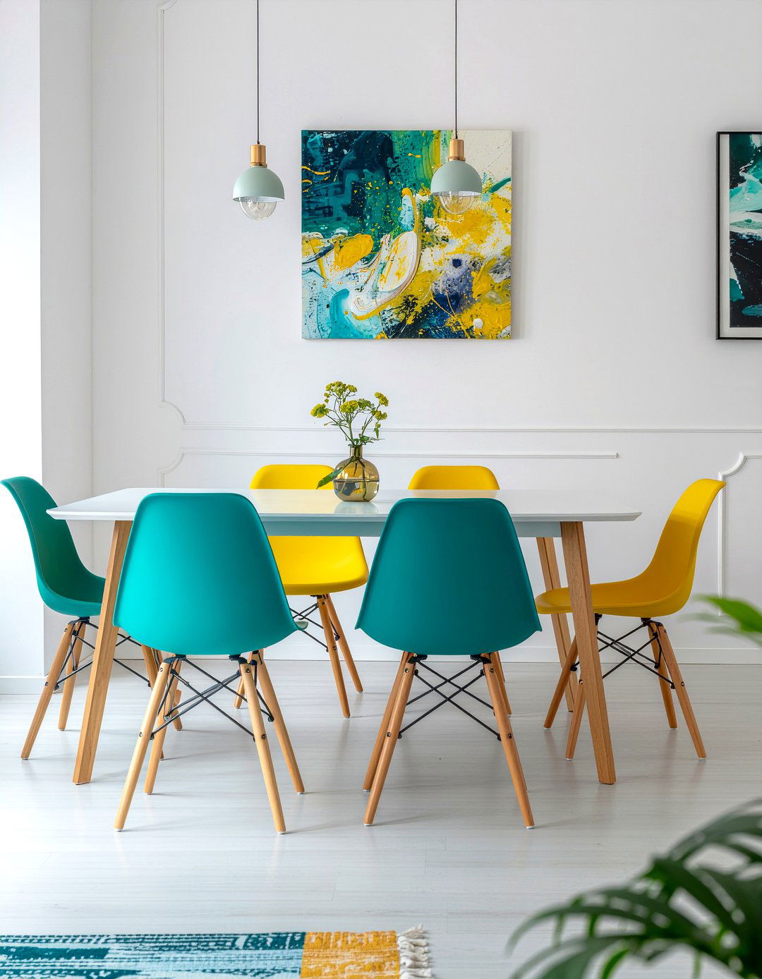 Colorful Dining Room Chairs - 30 custom home dining room ideas