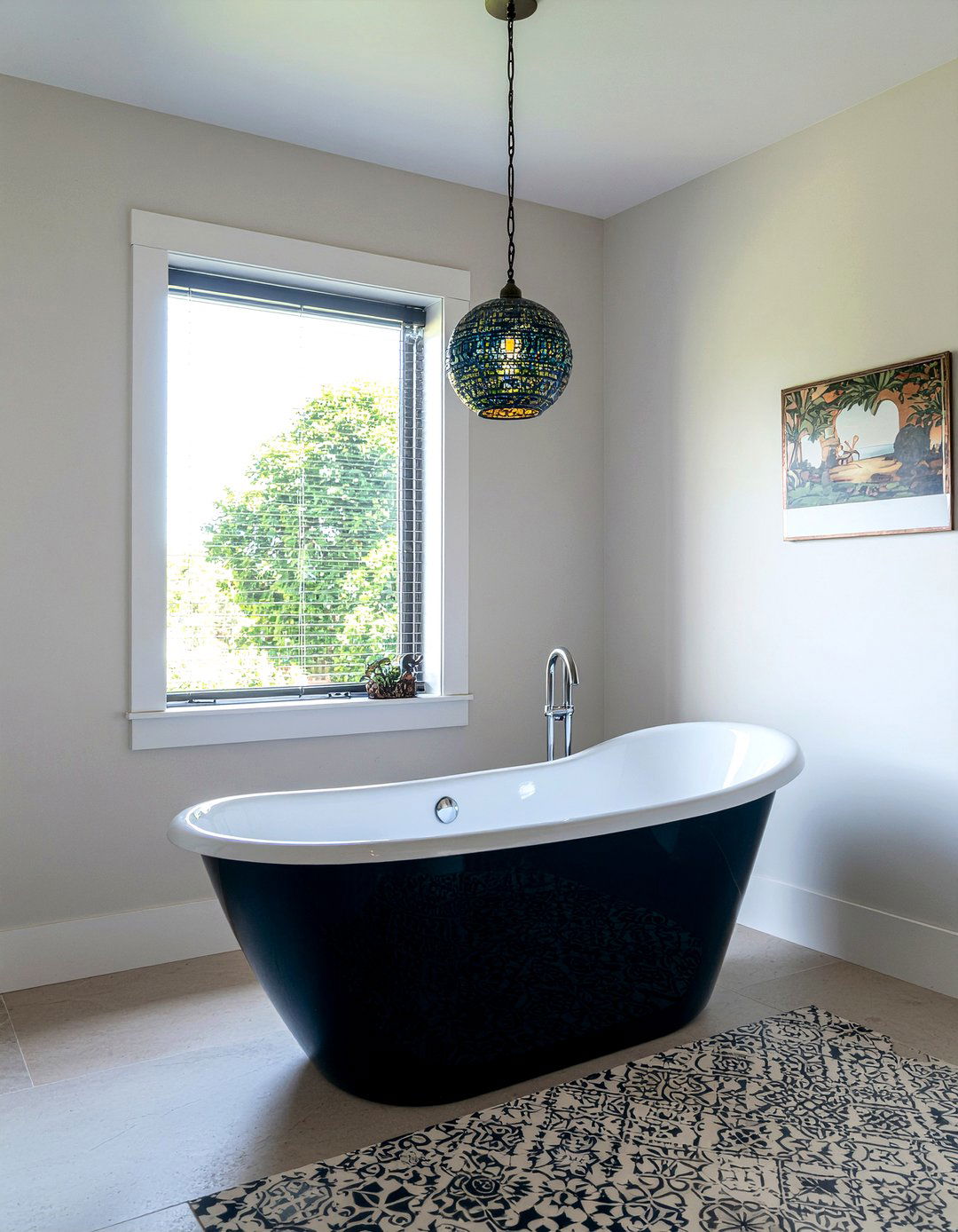 Colorful Glass Pendant - 30 bathroom ceiling light ideas