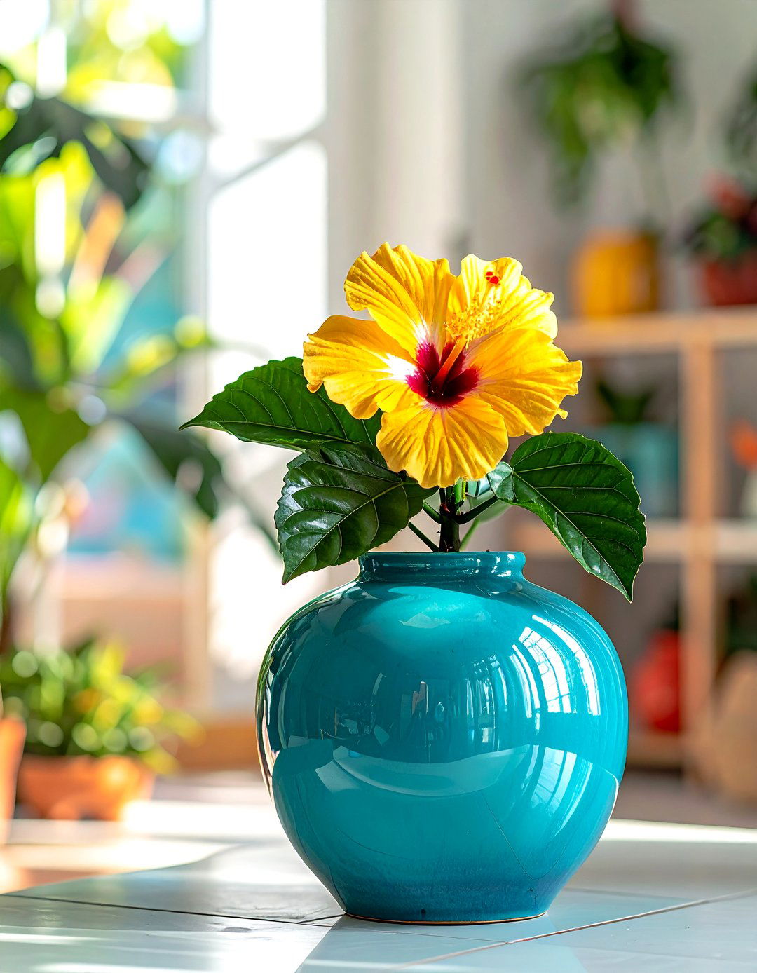 Colorful Glazed Ceramic Pot - 30 indoor planter ideas