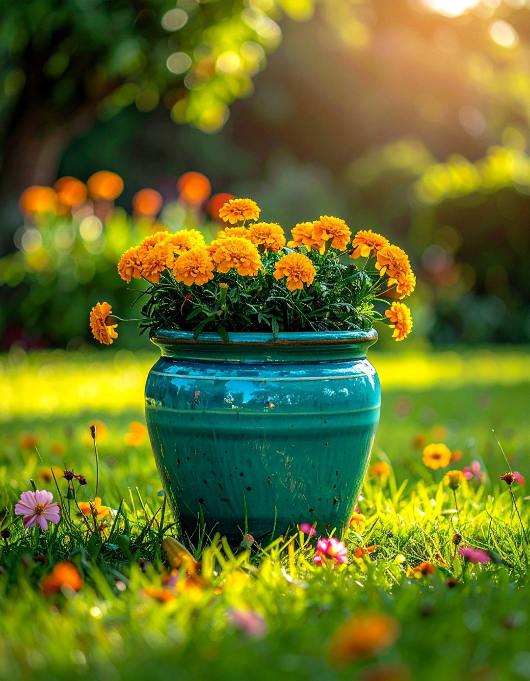 Colorful Glazed Garden Pot - 30 planter ideas